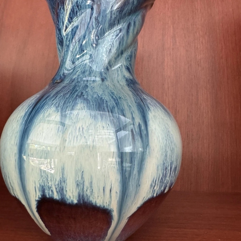 Artisan Blue and Cream Ceramic Vases